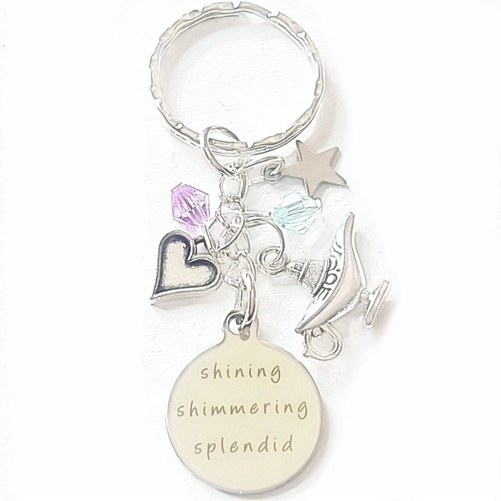 *NEW* Shining Shimmering Splendid Silver Aladdin Jasmine Charm Keychain